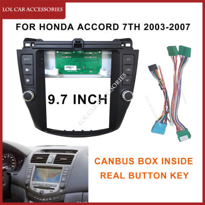 9.7นิ้วสำหรับ Honda Accord 7TH 2003-2007 2 Din หัวหน้าหน่วยรถวิทยุ Android สเตอริโอ MP5เครื่องเล่น GPS ปลอกกรอบป้าย Dash ปก