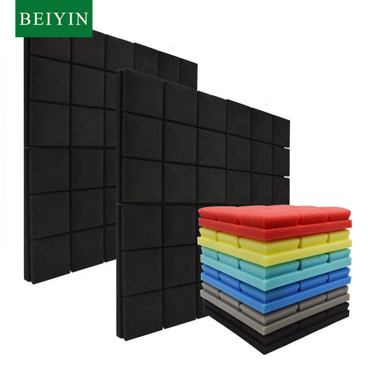 BEIYIN 48 Pcs Acoustic Soundproof Foam Panels Sound Deadening Noise Sound Absorption Tiles