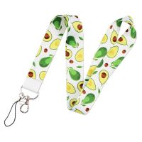 Lovely Mini Avocado Cartoon Print Lanyards Keychain Camera Mobile Phone Hanging Rope Lariat Webbing Neck Straps Vegetarian Gift