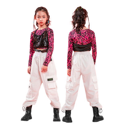 Lolanta สาวฮิปฮอป Street ชุดเต้นรำแขนยาว Crop Top กางเกงจ็อกกิ้งทุกวันชุด4-16ปี