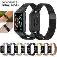 {TATLLr}สายรัดห่วงแม่เหล็กมิลานสำหรับ Huawei Honor Band 6สร้อยข้อมือเปลี่ยนสายรัดข้อมือสมาร์ทสำหรับ Huawei Band 6/6 Pro สายรัดข้อมือโลหะ