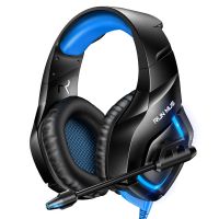 RUNMUS K1B Wired Gaming Headphones 3.5mm Surround Sound Overear LED RGB Headset with Microphone PC Laptop PS5 Gamer Over The Ear Headphones