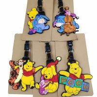 Disney Pooh Bear Winnie Luggage Tag Travel Accessories Backpack Signage Children Bag Anti-lost Sign Board Ornaments Party Favors