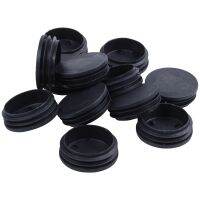 Blanking End Round Tube Inserts Cap Cover 50mm Dia Black 12 Pcs