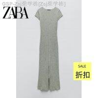 ใหม่☌Zara้ใหม่แพคเกจฤดูใบไม้ผลิและแสงในฤดูร้อนลมแน่นกระโปรงสะโพกช่องระบายอากาศของชุด MIDI ซี่โครงถักเป็น7901336