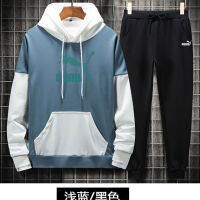 ผู้ชาย2 Pcs Casual แขนยาวชุดสูท Hoodie เสื้อ + กางเกง Jogger ผู้ชาย Track ชุดสูท