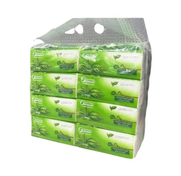 Organic green tea Facial Tissue Paper towel 4 ply (300 sheets x 8 Packs