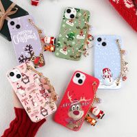 {OLI STUDIO} XmasDeer กรณี ForRedmi หมายเหตุ8ครั้ง9วินาที11วินาที11 10 9 9ครั้ง8 7 5 10วินาที K40 K20 ProBracelet ChainCover น่ารัก Capa