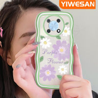 YIWESAN เคสสำหรับ Huawei Nova Y90เคสดอกไม้ดอกเบญจมาศสีม่วงฤดูใบไม้ผลิที่สวยงามทนต่อการตกกระแทกเคสมือถือเคสโทรศัพท์ปกป้องทนทานต่อรอยขีดข่วน