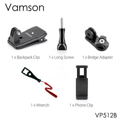 Vamson ฮีโร่สำหรับ Go Pro สำหรับอุปกรณ์เสริม Gopro 7 6 5 4 360องศาคลิปหนีบหมุนสำหรับ Xiaomi Yi สำหรับ Sjcam สำหรับ Vp512 Sj4000
