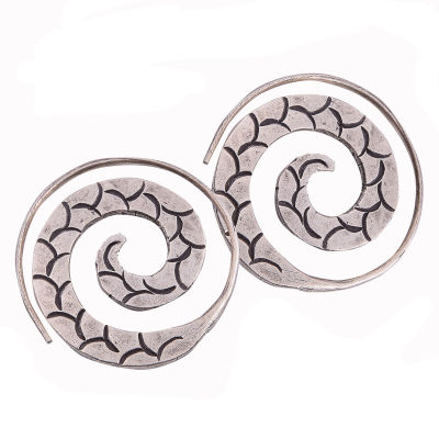 Uniq earrings pure silver Karen hill tribe ตำหูเงินกระเหรี่ยงทำจากมือชาวเขางานฝีมือสวย