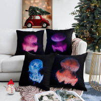 Cushion Set of 4 Jellyfish Oil Painting Throw Pillows Cases Sofa Home Decor Window Seat Decorations Pillow Cover