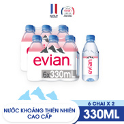 2 Lốc 6 chai nước khoáng thiên nhiên Evian 330ml 330ml x 12