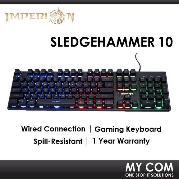 IMPERION SLEDGEHAMMER 10 KGS10B MEMBRANE RGB GAMING KEYBOARD Lazada