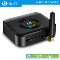 Brifit 2 in 1 เครื่องรับสัญญาณเสียงไร้สายบลูทู ธ 5.1 เครื่องเล่นเสียงรองรับ RCA และการส่งสัญญาณ AUX 3.5 มม. อะแดปเตอร์เสียงไร้สายเหมาะสำหรับสมาร์ทโฟนโทรทัศน์พีซีรถยนต์ระบบเสียงสเตอริโอครอบครัว