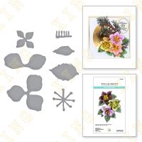 2022 New Product Helleborus Christmas Rose Metal Craft Cutting Dies Diy Scrapbook Paper Diary Decoration Card Handmade Embossing