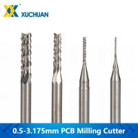 0.5-3.175mm PCB Milling Cutter 3.175mm Shank CNC Router Bit Carbide End Mill CNC PCB Milling Bits Cutter สําหรับเครื่องแกะสลัก