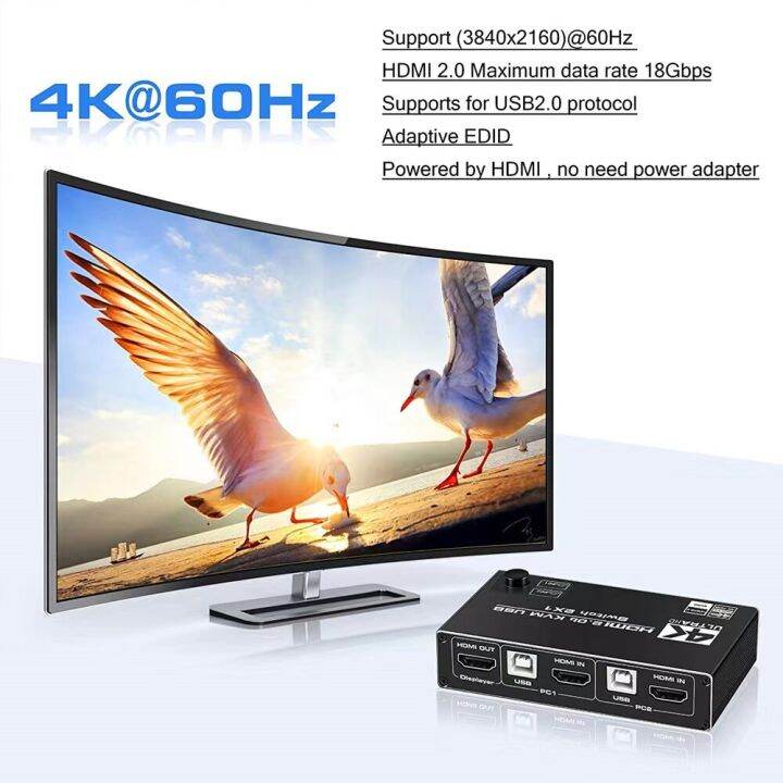 4k-120hz-hdmi-2-1สวิตช์-kvm-พร้อมพอร์ตคู่ยูเอสบี-usb-kvm-hdmi-2-1-2x1สวิทซ์แยก4k-60hz-8k-60hz-hdcp-hdr-windows-amp-mac