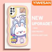 YIWESAN เคสสำหรับ Infinix Note 10เคสลายกระต่ายอวกาศการ์ตูนสีสันสดใสขอบคลื่นเคสมือถือกันกระแทกแบบใสนิ่มโปร่งใสลายกล้องถ่ายรูปเก๋ไก๋เคสป้องกันซิลิโคน