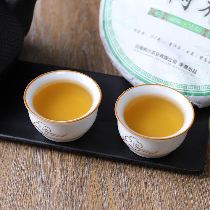 เค้กชาผู่เอ๋อร์จีน357g-puerh-ดิบต้นไม้โบราณ2020กวาวเครือ