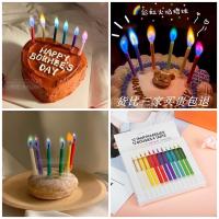 เทียนวันเกิดเปลวไฟหลากสี  เทียนวันเกิดเปลวไฟเปลี่ยนสี Rainbow Color Flame Birthday Candles 12 เล่ม