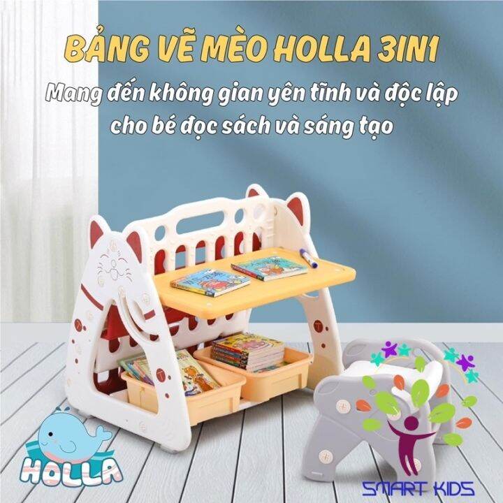 Không chỉ là bảng vẽ đơn thuần, bảng vẽ mèo Holla 3 in 1 còn có thêm chức năng làm cánh tay kẹp giấy và bộ lau chùi giúp việc vẽ trở nên thuận tiện hơn bao giờ hết. Và những chiếc mèo đáng yêu trên bảng còn giúp bạn tạo ra những bức tranh độc đáo và sáng tạo.