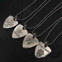 Chrome Heart pure silver high quality Cross Flower Guitar Pick Necklace Vine Sword Pentagram Pendant Classic Model