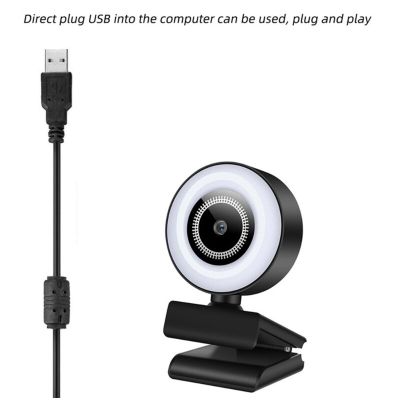 ZZOOI B12 Webcam 1080P Full-HDFixed-Focus Web Cam- for USB Computer Desktop-PC -360°