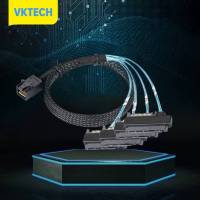 [Vktech] MiniSAS SFF-8643 HD 36P เพื่อ4SFF-8482 29 15P สายอะแดปเตอร์เพาเวอร์ SAS SATA สำหรับ SATA ฮาร์ดไดรฟ์โซลิดสเตทไดรฟ์สายอุปกรณ์คอมพิวเตอร์