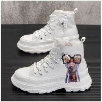 HOT★Luxury Designer Men High Tops Printed Pattern Thick Bottom Shoes Causal Flats Rock Punk Walking Sneakers Tenis Masculino