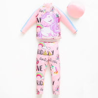 Childrens Swimsuit Cute Unicorn Print 4-12 Years Baby Small UV UPF50+ Kids Girls Swimwear Swimming Suit 2022 New Beachwear