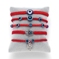 Turkish Lucky Blue Evil Eye Bracelets For Women Men Handmade Braided Red Black Blue Rope Demon Eye Bracelet Friendship Jewelry Charms and Charm Bracel