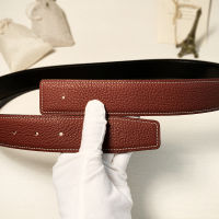 2022 WITHOUT BUCKLE Ciartuar for men women 3.2cm red color belt high quality cowskin genuine leather two sides free shipping