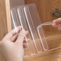 Silicone Self Adhesive Buffer Pads Refrigerator Anti-collision Strip Door Stopper Cabinet Bumpers Transparent Wall Protector Pad Decorative Door Stops