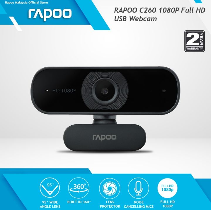 uddannelse mod kristen Rapoo C260 Full HD Webcam 1080P With Wide Angle Lens Built In Microphone -  2 Years Warranty Laptop Webcam PC Webcam | Lazada