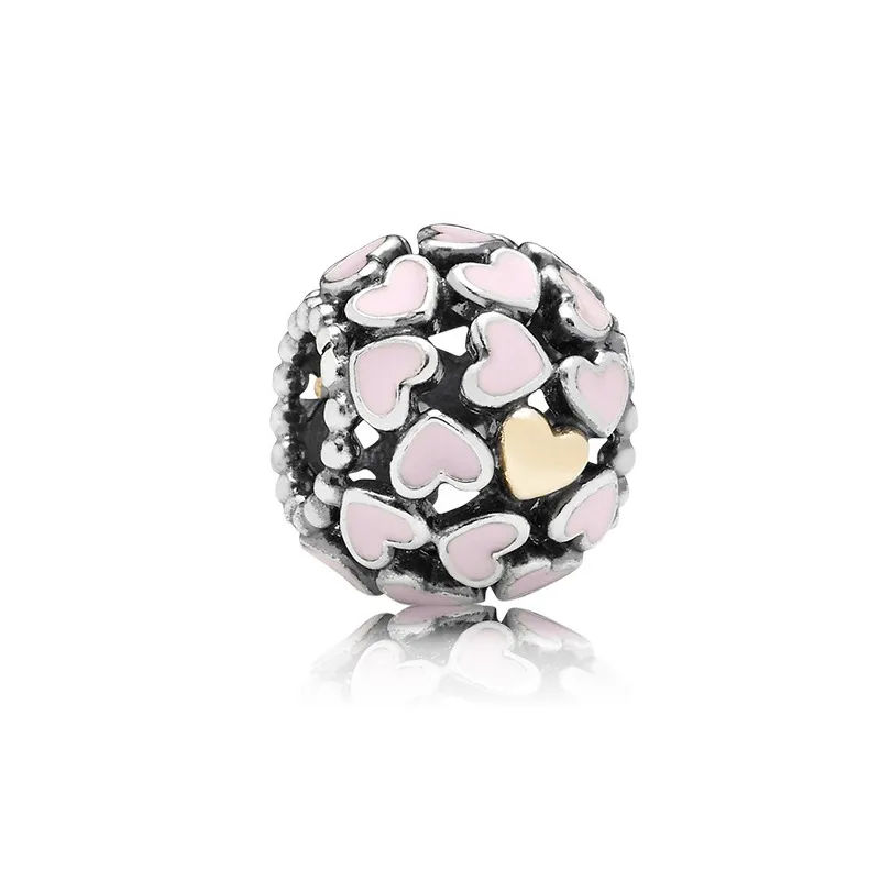 New Fashion Charm Original Pink Collection Bird Five Petals Flower  Butterfly Beads for Original Pandora Ladies Bracelet Jewelry