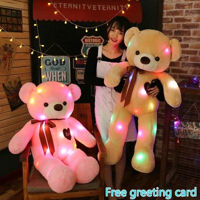 110CM Light Up LED Teddy Bear Stuffed Animals Plush Toy Colorful Glowing