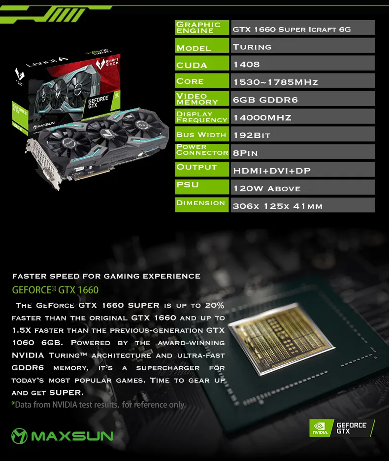 MAXSUN-GeForce GTX 1660 Super ICraft 6G | Lazada
