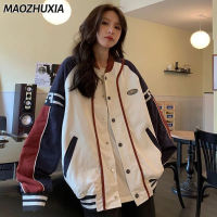 MAOZHUXIA เครื่องแบบเบสบอลอเมริกาแบบย้อนยุค2023เสื้อแจ็คเก็ตลำลองหลวมบางสำหรับนักเรียนม.ปลายและมัธยมต้น