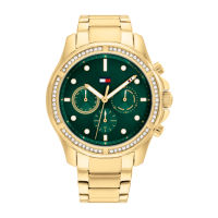 Tommy Hilfiger Brooklyn รุ่น TH1782614 นาฬิกาข้อมือผู้หญิง สายสแตนเลส Gold/Green