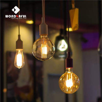 WONDERFUL หลอดไฟ LED หลอดไฟวินเทจ 4W LED filament bulb หลอดไฟเอดิสัน ขั้วE27 สีวอร์มไวท์ G45/G80/G95 หลอดไฟตกแต่ง หลอดไฟบาร์/ร้านอาหาร