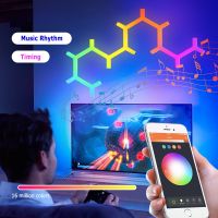 Smart RGBIC Quantum Lamp Tuya WIFI APP LED Night Light Music Sync Splicing Ambient Lights Backlight Bedroom Game Room Decoration Night Lights