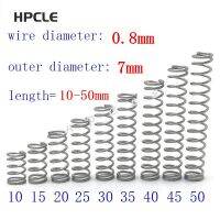 【☑Fast Delivery☑】 zhongkouj558251 20ชิ้นเส้นผ่าศูนย์กลางลวด = 0.8Mm Od = 7สเตนเลสสตีล Micro Return ขนาดเล็กการบีบอัดป้องกันการกัดกร่อนสปริง L = 10-50