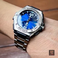 Casioทรง g-steel blue dial ใหม่ล่าสุดไฟLED ดับแบบSmooth หายากมาก