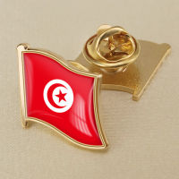 Tunisia Tunisian National Flag Crystal Resin Drop Badge Brooch Flag Badges of All Countries in the World All-metal Brooch Copper Brooch Collection