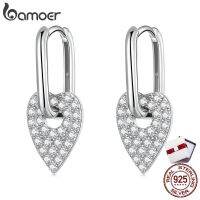 g2ydl2o BAMOER 925 sterling silver heart square earring fashion accessories suitable BSE569