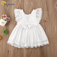 Ma&amp;Baby 6M-5Y Toddler Kid Child Baby Girls White Dress Summer Ruffles Lace Bow Princess Dresses Costumes Clothes  by Hs2023