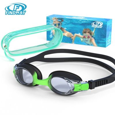 Findway แว่นตาว่ายน้ำสำหรับเด็ก,กันน้ำกันหมอกอัพเกรด UV สำหรับดำน้ำแบบมืออาชีพแว่นตาว่ายน้ำเด็กอายุ3-10ปี