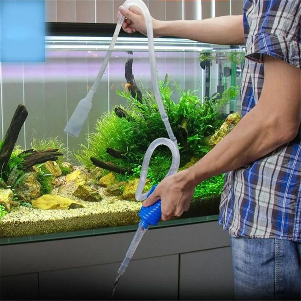 Aquarium Cleaner Tool Gravel Suction Pipe Fish Tank Vacuum Water Change Pump Tools fish tank accessories | Singapore