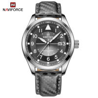 NAVIFORCE Men Watch Fashion Casual Leather Watches Quartz Waterproof Calendar and Luminous Hand Pilot Wristwatch NF8022